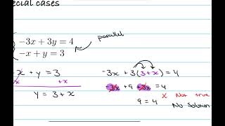 Solving systems special cases