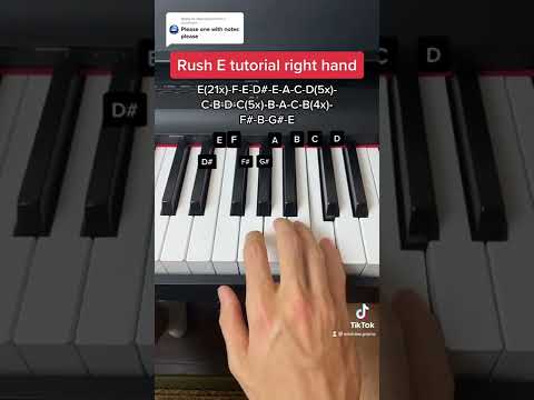 Rush E easy piano tutorial with note names! (Right Hand) - YouTube