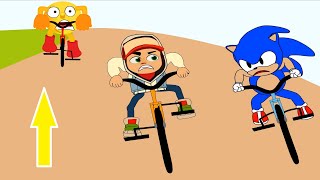 Sonic Vs Subway Surfers Vs Pacman Cartoons Part 2 - Kim 100