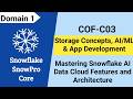 SnowPro Core Tutorial (Unofficial) (COF-C03): Storage Concepts, AI/ML &amp; App development features