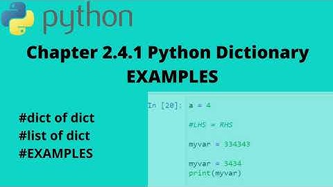 PYTHON | Data Types - Dictionary Examples | Practice