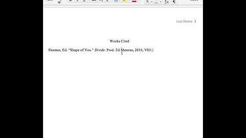 MLA Format Works Cited Music Video