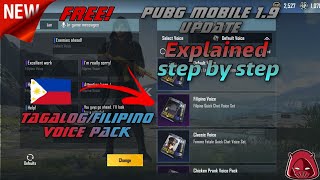 HOW TO GET THE NEW TAGALOG / FILIPINO VOICE PACK IN PUBG MOBILE 1.9 UPDATE | EXPLANATION |