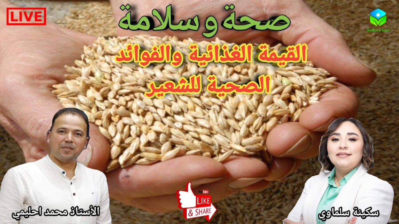 🔴 القيمة الغذائية والفوائد الصحية للشعير 🌾مع الأستاذ محمد احليمي اخصائي تغذية صحية