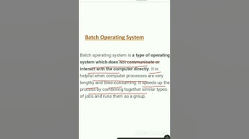Batch Operating System| Example of Batch Operating System