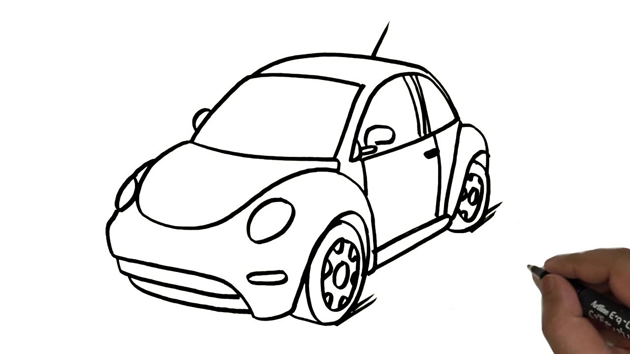 How to Draw a Volkswagen Beetle  DrawingNow
