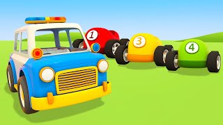 Car cartoons for kids & Police car cartoons. Helper Cars & toy racing cars for kids.