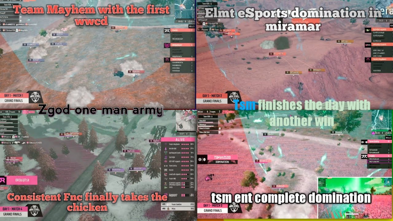 PMIS FINAL DAY 1 ALL 6 MATCHES HIGHLIGHTS. FNC CONSISTENCY , TSM AT THE TOP