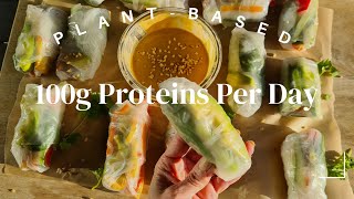 What I Eat in a DAY | 100g Proteins, Healthy, Easy, Vegan Food Recipe inspo to get more proteins 🌱