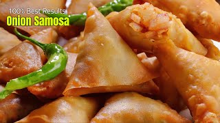 100% బెస్ట్ ఉల్లిపాయ సమోసా | Onion Samosa recipe in Telugu | How to make Ulli samosa |  @Vismai Food