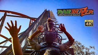 August 2022 RailBlazer Roller Coaster On Ride 4K POV California&#39;s Great America