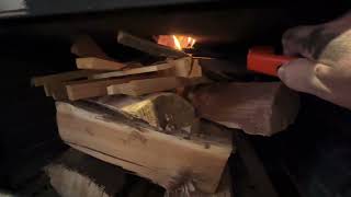 How to build a Top-down fire in wood stove