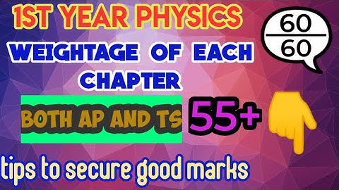 physics 1st year weightage of each chapter both for ts and ap