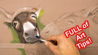 Easy Beginner Pastel Lesson - Donkey painting / Drawing - Jason Morgan Panpastel