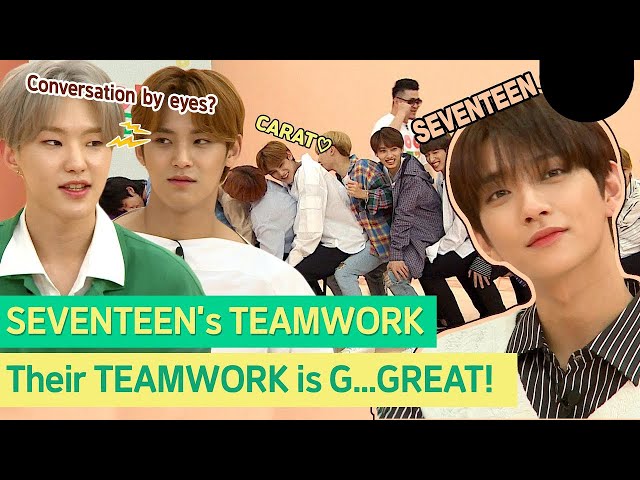 Seventeen can tell with their eye? unbelievable! Let's check their amazing teamwork! #SEVENTEEN class=