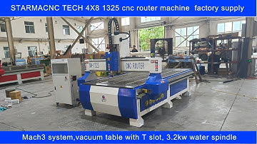 STARMA cnc tech 1325 4x8 ft cnc router machine with vacuum table and bits cooling for aluminum wood