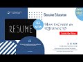 How to write an Effective CV Curriculum vitae
