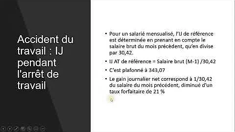 Quand sont payés les indemnités journalières accident du travail ?