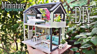 DIY Miniature Minimalist Apartment Dollhouse Kit PEACEFUL TIME #unboxing #diy #miniature #dollhouse