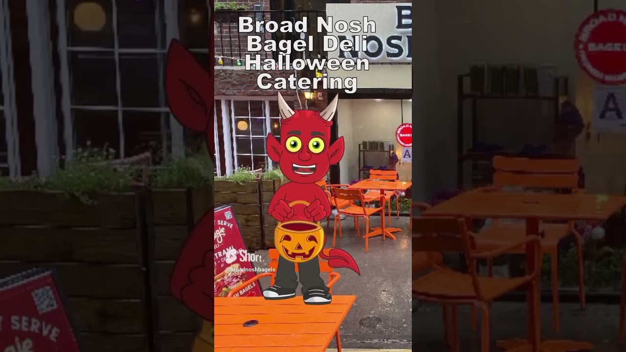 Scary Halloween catering New York #catering #halloween #nyc bagels #food #foodie #bagelshop Broad Nosh Bagel Deli Catering NYC