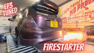 Fire Breathing Honda Civic Ep3 TypeR Being Tuned at Dynodaze