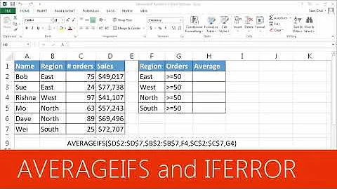 AVERAGEIFS and IFERROR | Microsoft Excel