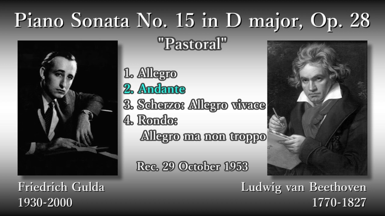 Beethoven: Piano Sonata No. 15, Gulda (1953) ベートーヴェン ピアノ