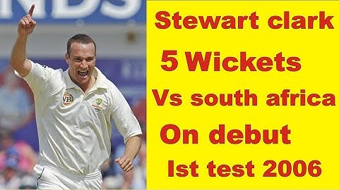 Stuart  clark 5/40 vs south africa ist test 2006 on debut .Great seam bowling
