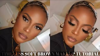 TIMELESS SOFT BROWN FULL GLAM MAKE UP TUTORIAL || GO TO FULL GLAM LOOK screenshot 2