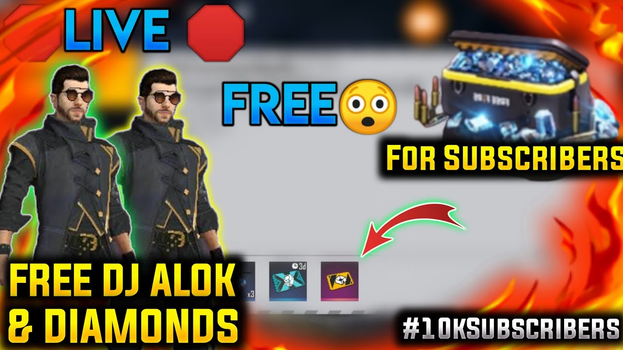 Free Fire Live DJ ALOK & DIAMONDS GIVEAWAY
