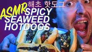 Asmr Y Wasabi Seaweed Hotdogs 해초 핫도그 W Mayo Onion Garlic Spread