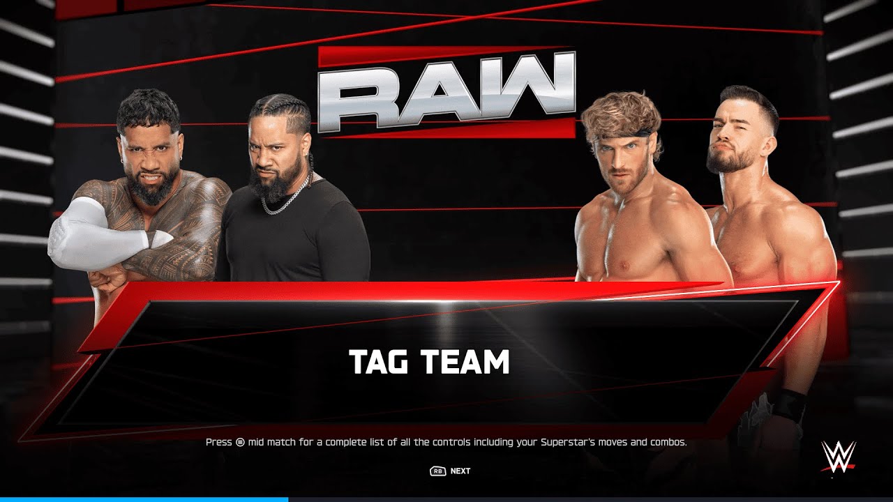 USOS VS LOGAN PAUL AND AUSTIN THEORY | WWE RAW | TAG TEAM MATCH WWE 2K25 GAMEPLAY