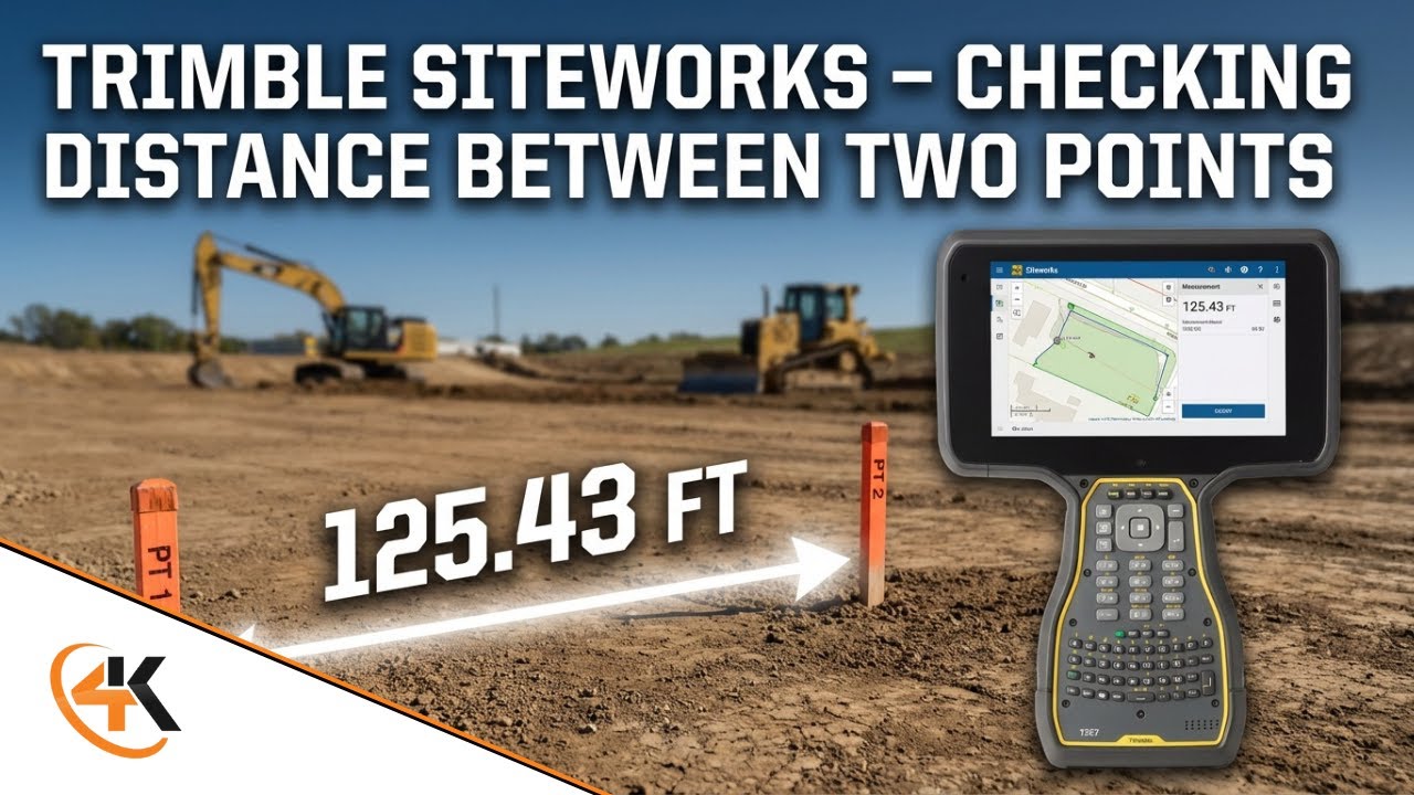 Trimble Siteworks - Checking Distance Between Two Points - YouTube