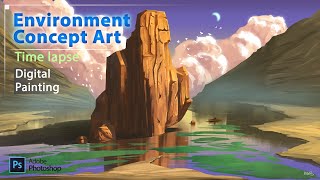 Environment Concept Art Process: Digital Painting in Photoshop