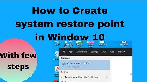 how to create restore point in window 10 | create system restore point in Windows 10