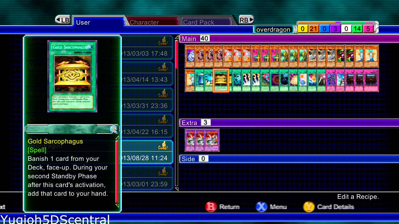 Yugioh 5ds Decade Duels Plus Chimeratech Overdragon Deck Recipe Youtube 