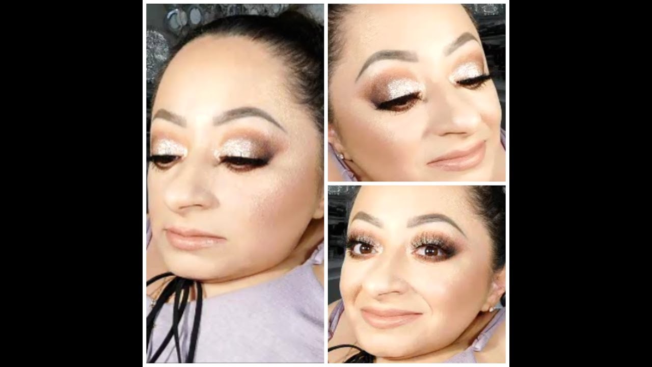 Champagne gold Glitter Eyeshadow Tutorial YouTube