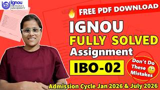 IBO 02Solved Assignment 2026.Ignou M.com Solved Assignment 2026.ibo 02 solved assignment 2026 ibo-02