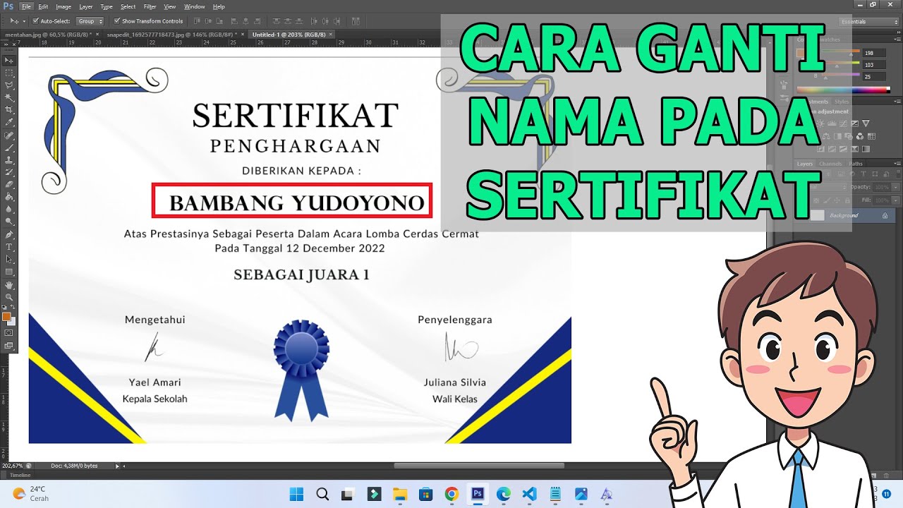 Cara Mengganti Nama di Sertifikat Pdf