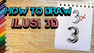 Tutorial Menggambar Angka 3 versi ilusi 3D dengan mudah #howtodraw #3d #illusion