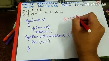 #15 Print Numbers From n to 1Using Recursion|Data Structure and Algorithm|STUDY LIKE PRO|Karan|CSE