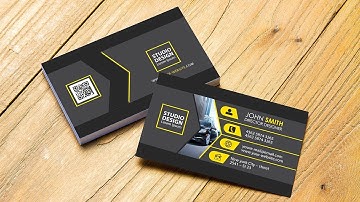 Simple Professional Business Card (Color Yellow black) Photoshop Tutorial