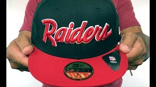 Raiders 'nfl team-script' black-red fitted hat by new era