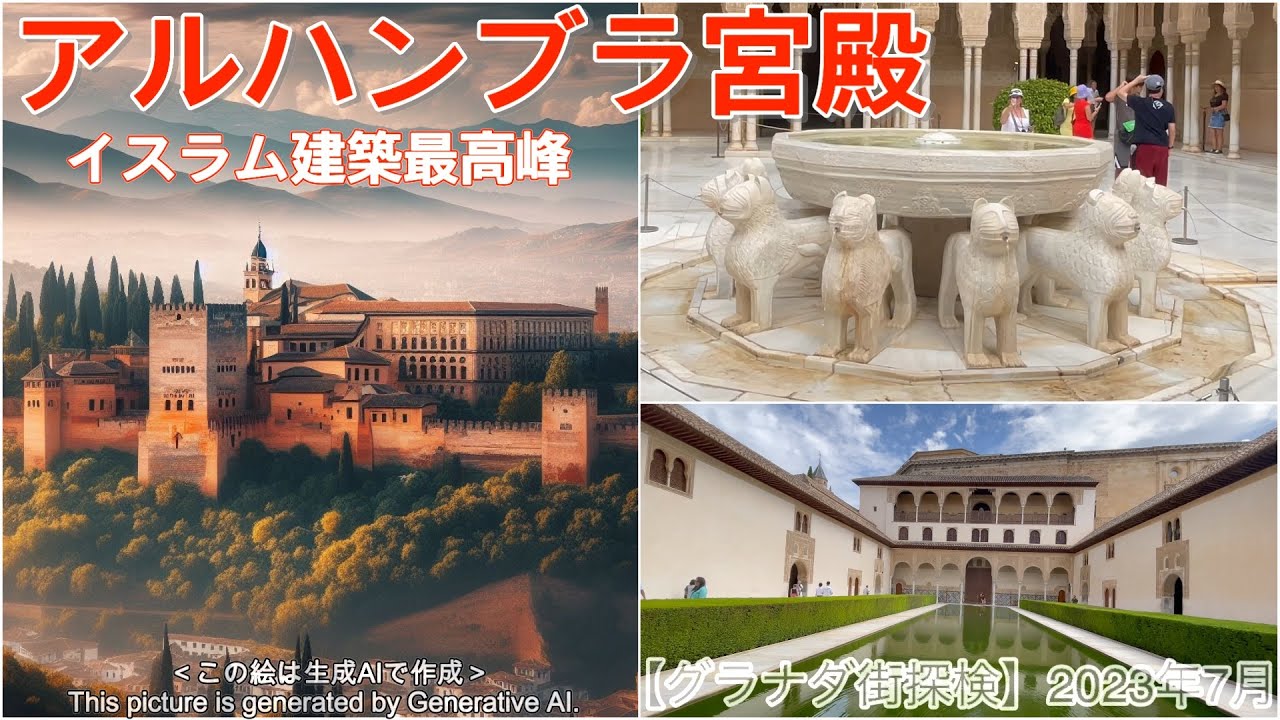 【アルハンブラ宮殿🇪🇸イスラム建築最高峰】宮殿の敷地は広く夏の午後は暑すぎた😆