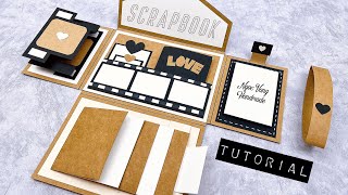 Tutorial SCRAPBOOK - Làm phong bì, Scrapbook dán ảnh ghép nhiều chi tiết - NGOC VANG Handmade