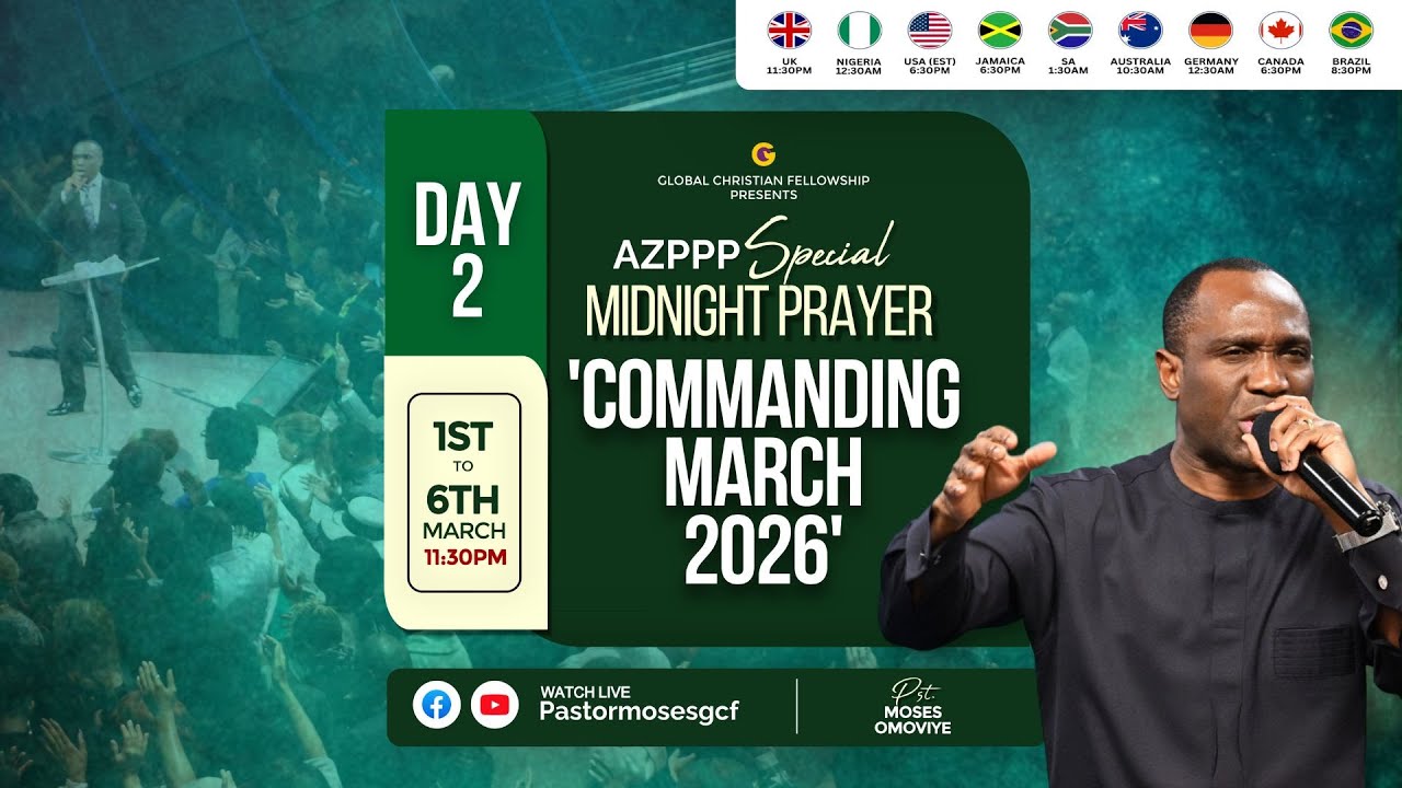 6 Days of Special Midnight Prayers Day 2 || Mon || Commanding March 2026 || AZPPP || Day 1366