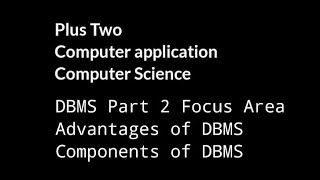 Uyare | DBMS Part 2 | CS | CA | Focus Area