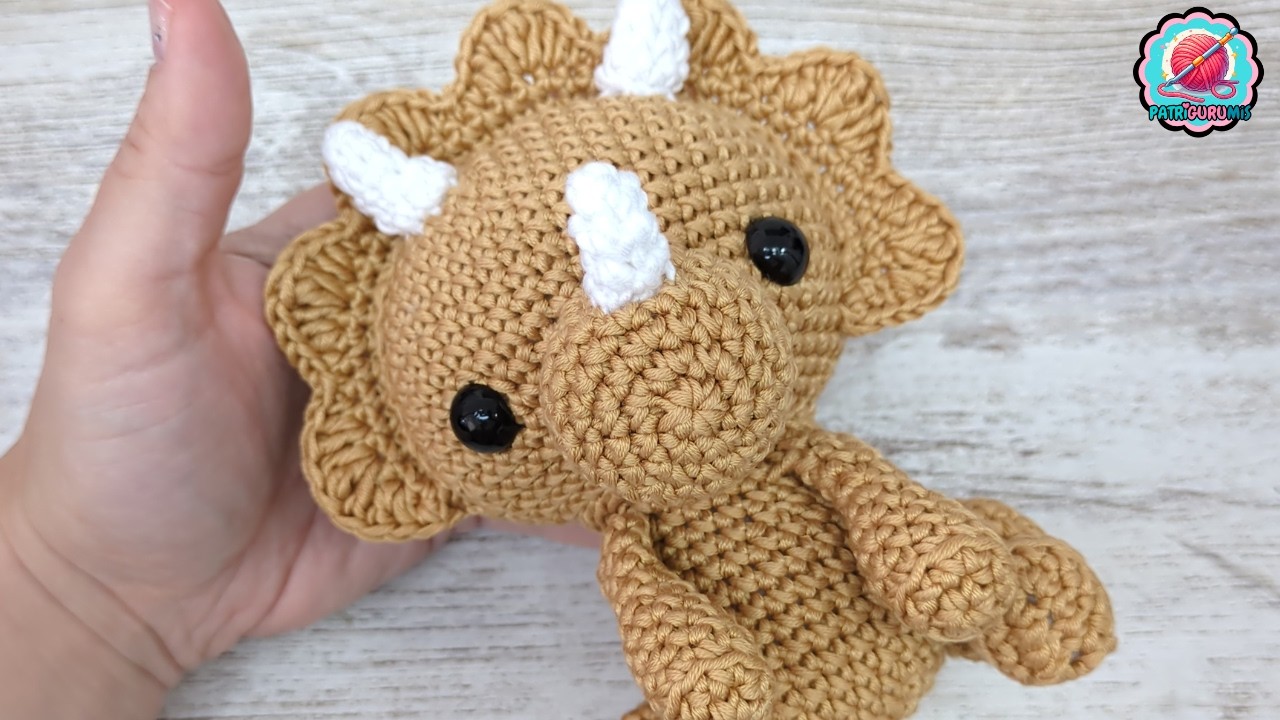 Triceratops amigurumi 🦖 ¡El más bonito que he tejido! Paso a paso