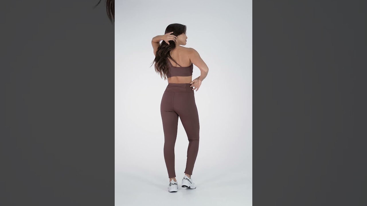 Calça Legging Poliamida com Bolso Invisível no Cós Chocolate | Fit