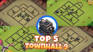 TOP 5 TH9 War & Trophy Pushing Base layouts | Best Town Hall 9 Bases 2026 | Clash of Clans screenshot 3